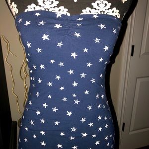 BillaBong Strapless Navy & White Stars Dress